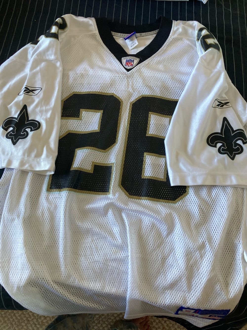 Reebok Kids White Black Gold #26 New Orleans Style Football Jersey